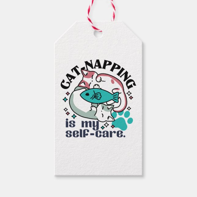 Étiquettes-cadeau La Nappage De Chats Est Mon Soin Personnel : Chats (Devant)