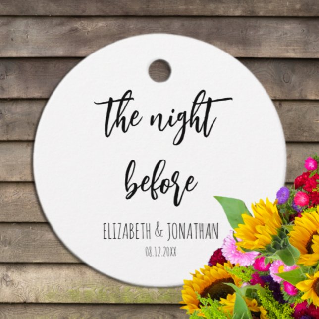 Étiquettes Cadeau La Nuit Avant Le Dîner De La Répétition Mariage (Créateur téléchargé)