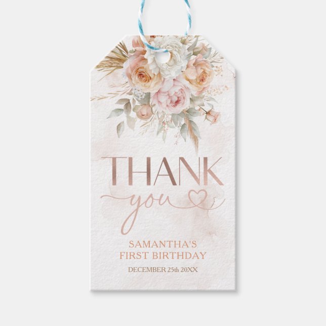 Étiquettes-cadeau La Pampa florale rustique n'est-elle pas un Merci  (Devant)