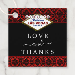 Étiquettes Cadeau La Parties scintillant Damask Las Vegas Mariage Co