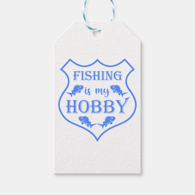 Étiquettes-cadeau La pêche est ma citation de bouclier de loisir sur (Devant)