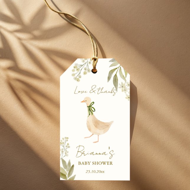 Étiquettes-cadeau La pépinière d'oie rime baby shower faveur (Créateur téléchargé)