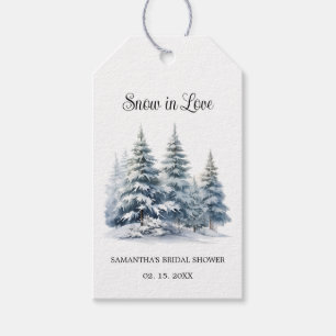 Étiquettes-cadeau La pinède d'hiver La neige en amour Fête des marié