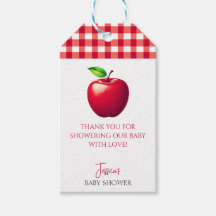 Étiquettes-cadeau La pomme de notre Baby shower de chute des yeux