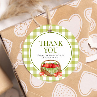 Étiquettes Cadeau La pomme de notre Baby shower oculaire ronde