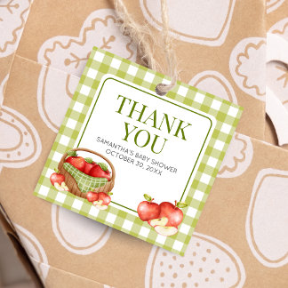 Étiquettes Cadeau La pomme de notre Carré de Baby shower oculaire