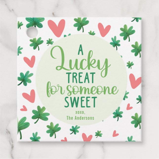 Étiquettes Cadeau La Saint-Patrick - Une friandise chanceuse pour qu (Devant)