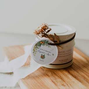 Étiquettes Cadeau La verdure botanique des agrumes MERCI MARIAGE