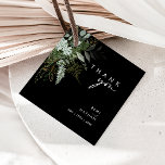 Étiquettes Cadeau La verdure et la feuille d'or | Merci noir<br><div class="desc">Nous avons conçu ces plantes vertes et ces feuilles d'or | black merci vous préférez les tags pour compléter votre simple mais élégante réception boho. Il présente des feuilles modernes d'eucalyptus vert et blanc, du feuillage de fougères, une fleur succulente et un minimum de feuilles de feuille d'or. Ces éléments...</div>