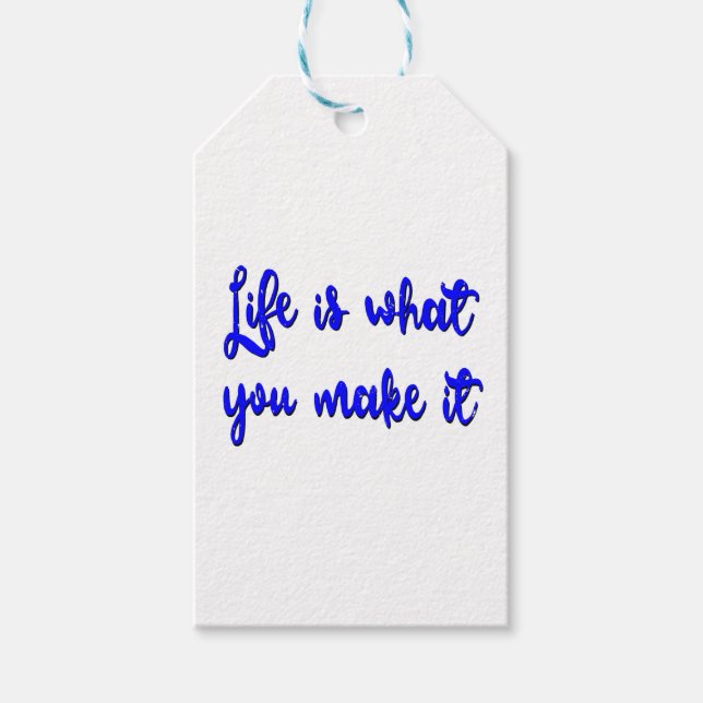 Étiquettes-cadeau La Vie, c'est ce que vous faites, c'est la typogra (Devant)