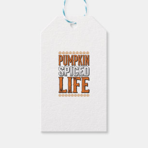 Étiquettes-cadeau La vie épicée de citrouille Typographie Halloween