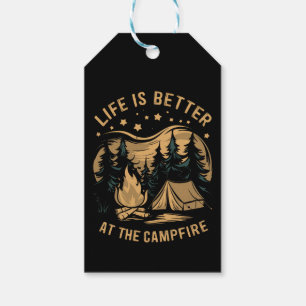 Étiquettes-cadeau La vie est meilleure au camping-car Campfire Camp