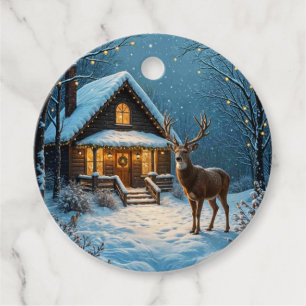 Étiquettes Cadeau La visite de Noël enneigée de Big Buck