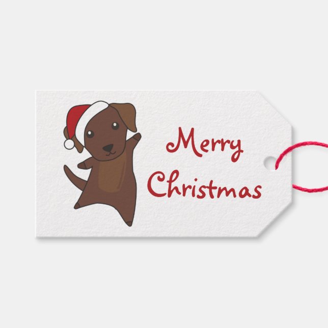 Étiquettes-cadeau Labrador Noël Neige Animaux d'hiver Chiens Camion (Devant (Horizontal))