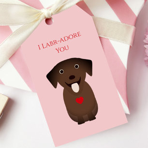 Étiquettes-cadeau Labrador Retriever Chien Saint-Valentin, Saint-Val