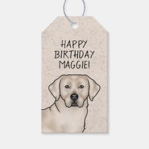Étiquettes-cadeau Labrador Retriever crème Lab Dog Joyeux Anniversai