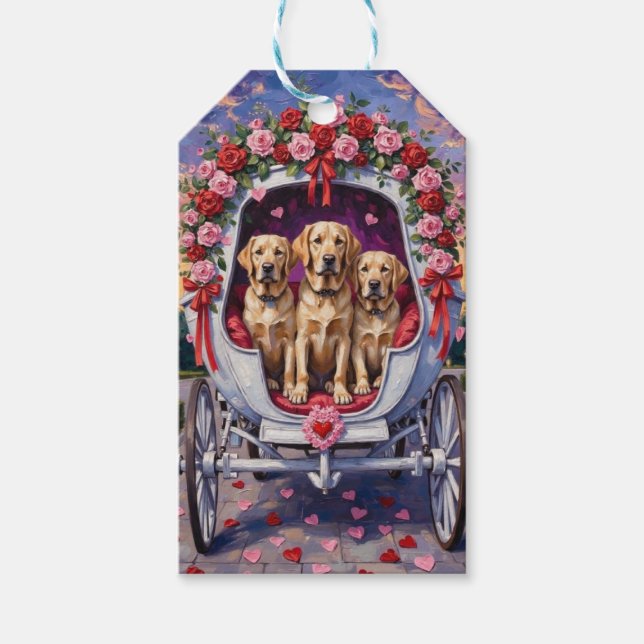 Étiquettes-cadeau Labrador Saint-Valentin  (Devant)