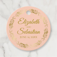 Lacy Gold Bordure Elegant Mariage de pêche de cora