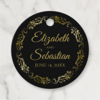 Lacy Gold Frills Bordure Elégant Mariage noir