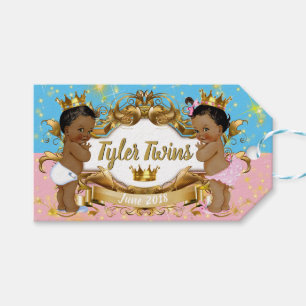 Étiquettes-cadeau L'Africain jumelle le prince/princesse