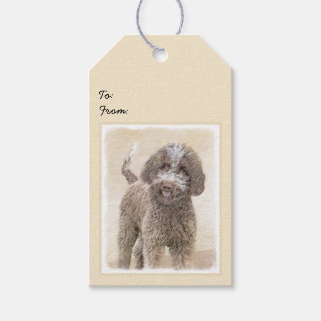 Étiquettes-cadeau Lagotto Romagnolo Peinture - Cute Original Chien A (Devant)
