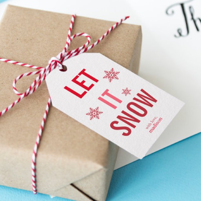 Étiquettes-cadeau Laisse tomber Noël rouge (Créateur téléchargé)