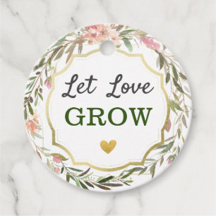 Étiquettes Cadeau Laisser l'amour grandir Mariage Fête des mariées C