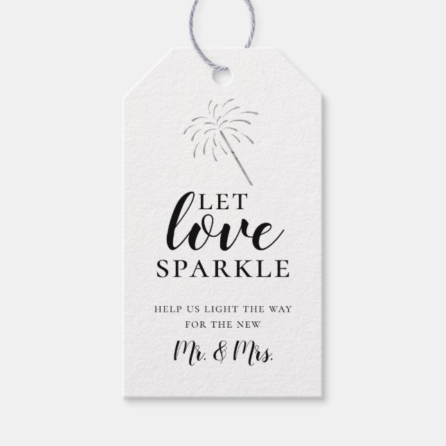 Étiquettes-cadeau Laisser l'amour Sparkle Sparkler Envoyer (Devant)