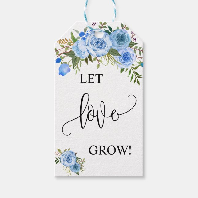 Étiquettes-cadeau Laisser Love Grow plante cadeau tournesol mariage  (Devant)