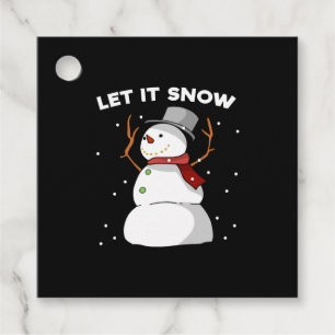 Étiquettes Cadeau Laisser neiger drôle Snowman Noël Noël Noël Noël