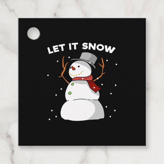 Étiquettes Cadeau Laisser neiger drôle Snowman Noël Noël Noël Noël (Devant)