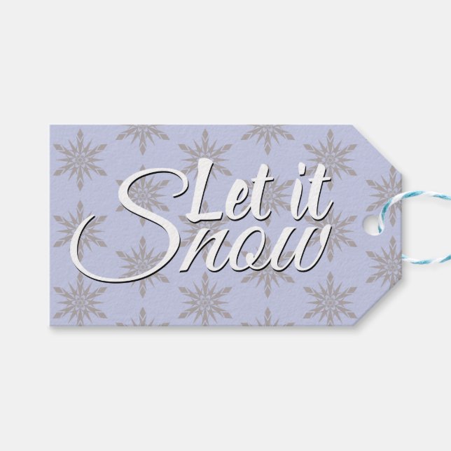 Étiquettes-cadeau Laisser neiger hiver Flèche de neige (Devant (Horizontal))