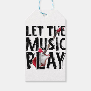 Étiquettes-cadeau Laissez La Musique Jouer La Guitare Électrique