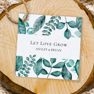 Étiquettes Cadeau Laissez l'amour grandir Élégant Turquoise Mariage