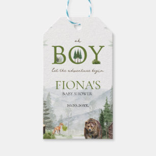 Étiquettes-cadeau Laissez L'Aventure Commencer Montagnes Baby shower