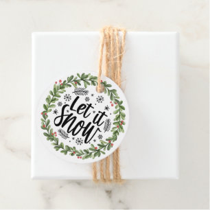 Étiquettes Cadeau Laissez-le couler d'aquarelle de neige