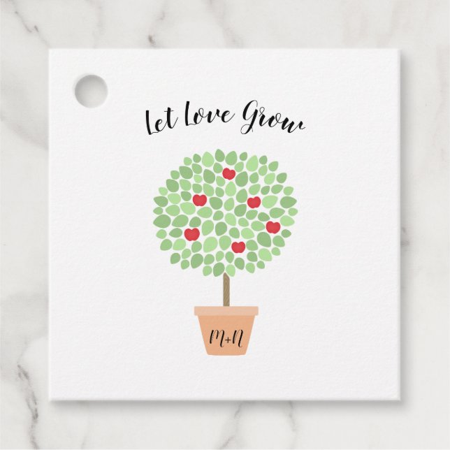 Étiquettes Cadeau Laissez Love Grow Apple Tree vous remercier (Devant)