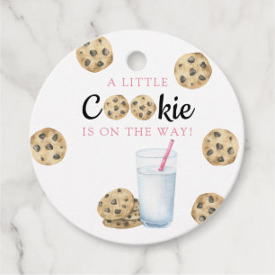 Étiquettes Cadeau Lait et biscuits Baby shower fille