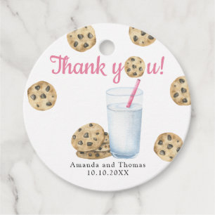 Étiquettes Cadeau Lait et biscuits Baby shower Merci