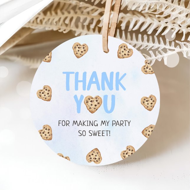 Étiquettes Cadeau Lait et biscuits Bleu 1er anniversaire (Créateur téléchargé)