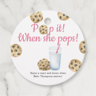 Étiquettes Cadeau Lait et biscuits Pop it! Quand elle va éclore