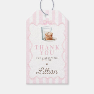 Étiquettes-cadeau Lait et biscuits rose fête d'anniversaire Favorise