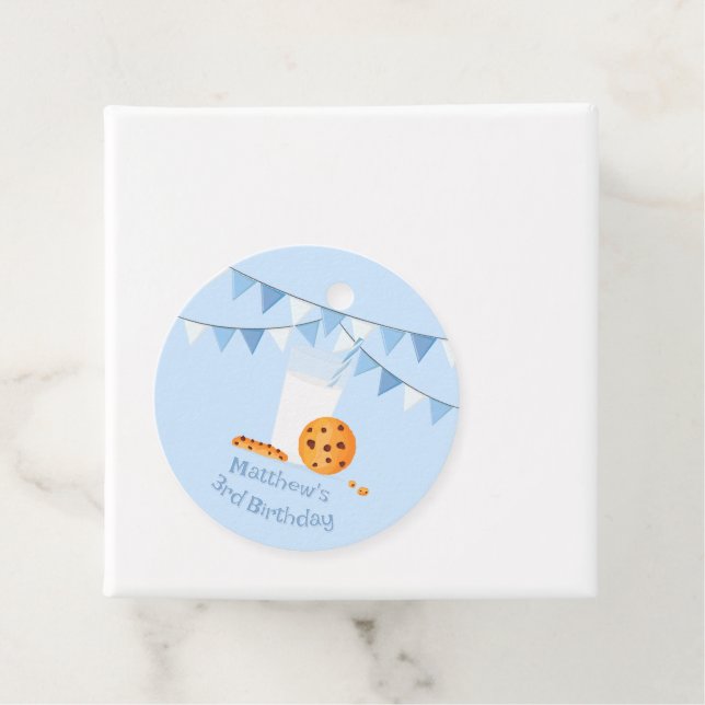 Étiquettes Cadeau Lait et cookies (En situation)