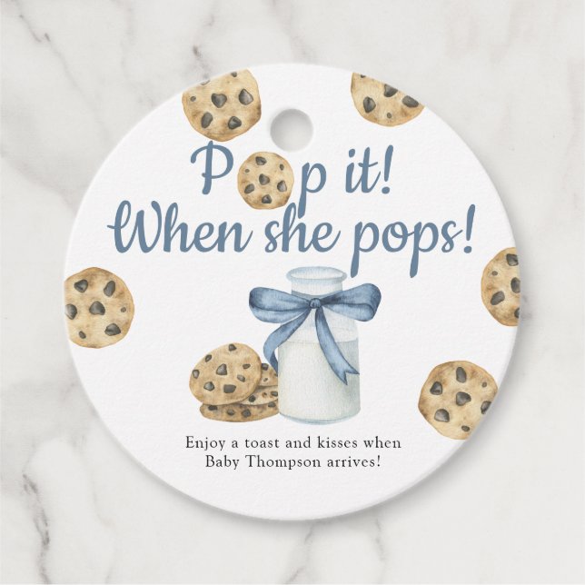 Étiquettes Cadeau Lait et cookies Pop it! Quand elle éclate (Devant)