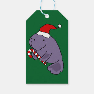 Étiquettes-cadeau Lamantin drôle dans la bande dessinée de Noël d