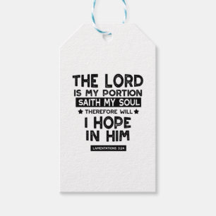 Étiquettes-cadeau Lamentations 3:24 Le Seigneur est mes Partages Cit