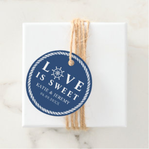 Étiquettes Cadeau L'Amour Bleu Est Un Mariage Nautique Doux