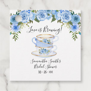 Étiquettes Cadeau L'amour brasse douche bleu thé nuptiale douche fav