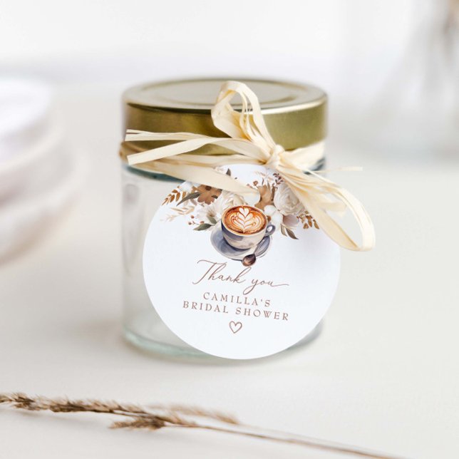 Étiquettes Cadeau L'amour brasse du café Fête des mariées florale (Créateur téléchargé)