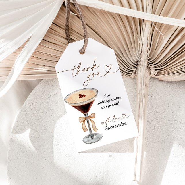 Étiquettes-cadeau L'amour brasse la Fête des mariées Espresso Martin (Créateur téléchargé)